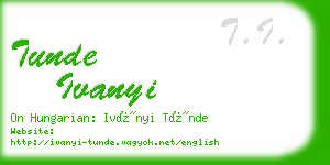 tunde ivanyi business card